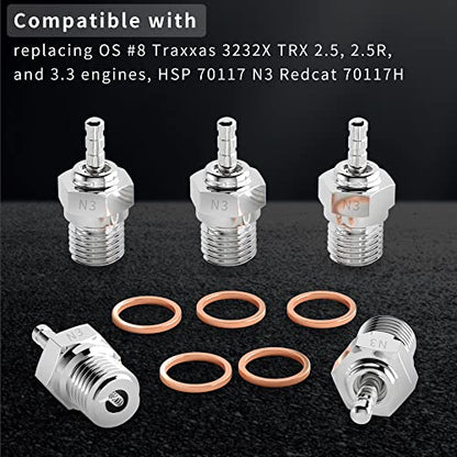 GLOBACT RC Glow Plug 70117 N3 Hot Spark for Kyosho Redcat HPI HSP 1/8 1/10 | Replace OS 8, Nitro Engine Parts