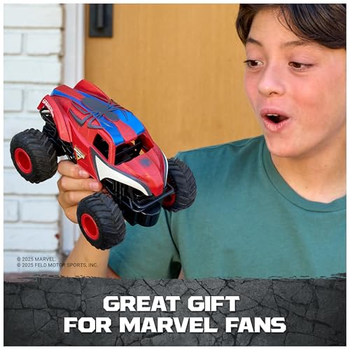 Monster Jam Marvel Spider-Man RC Monster Truck 1:24 Scale Vehicle | Includes 1 RC Truck & Controller, Race in Heroic Adventures, Easy to Drive for Imaginative Play, Toys for Ages 4 and Up - style: Spider-Man
