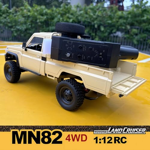 RC Truck 1/12 RC Rock Crawler 4x4 Toyota Land Cruiser All Terrain RTR | Remote Control Crawler Pickup Off Road 2.4GHz 280 Motor Proportional Throttle Steering for Adult MN-82