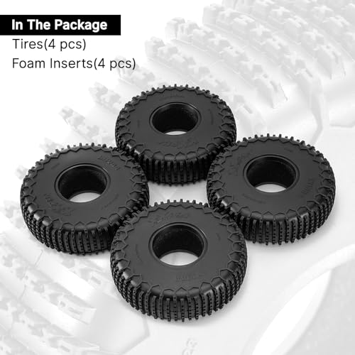 INJORA 1.9" XHX Pin Tires - S5 122 * 36mm Wheel Tires for SCX10 TRX4 1/10 RC Crawler Car Upgrade