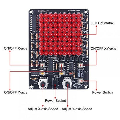 Soldering Learning Kit, ICSTATION LED Soldering Practice Kit With Knob Control LED Light Kit Soldering Project for Back to School Students STEM Teaching and Learning Education