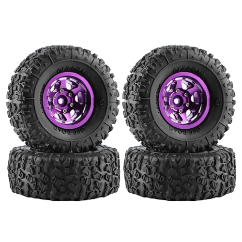 GLOBACT 1.3 Beadlock Wheel Tires -3.75mm for SCX24 AX24 TRX4M 1/18 1/24, PL - color: Purple