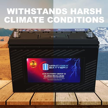 Mighty Max Battery MM-G31 Start and Stop Car BCI Group 31 12V 100AH, 140RC, 900 CCA, Rechargeable AGM Car battery - style: Group 31