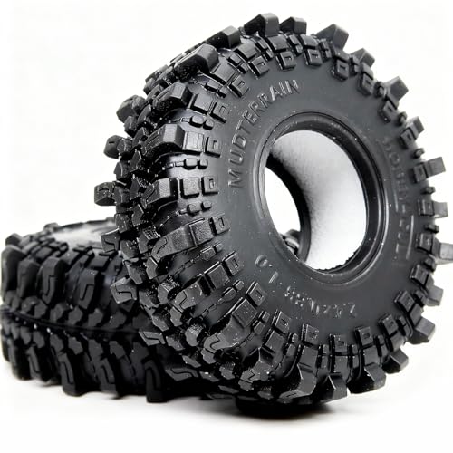 1.0 Crawler Tires 61 * 22.4mm Super Soft Sticky Mud Tyre for RC 1/18 TRX4M 1/24 AX24 SCX24 FCX24 Upgrades - style: 1.0 Tires 61mm Tall