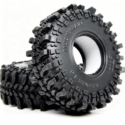 1.0 Crawler Tires 61 * 22.4mm Super Soft Sticky Mud Tyre for RC 1/18 TRX4M 1/24 AX24 SCX24 FCX24 Upgrades - style: 1.0 Tires 61mm Tall