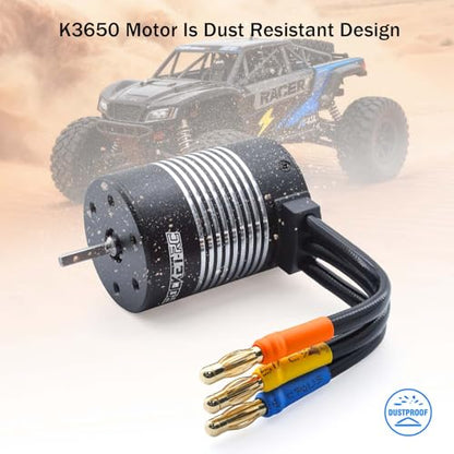 SurpassHobby 3650 Brushless Motor 2050KV 3.175mm Shaft Waterproof Motor for Most of 1/10 Scale RC Truck On Road Off Road Car - size: 2050kv, style: 3650 Brushless Motor