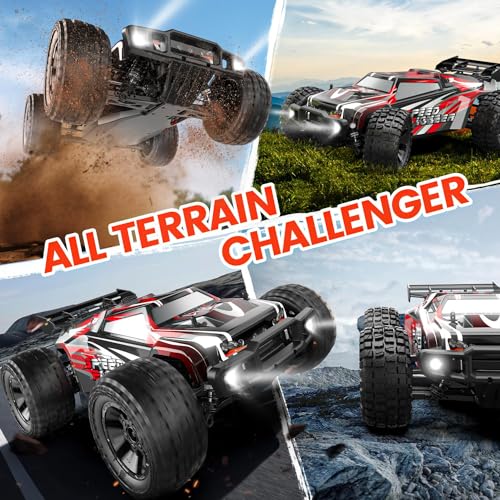 DEERC 9206E DIY Extra Shell 1:10 Scale Large RC Cars,48+ KM/H Hobby Grade High Speed Remote Control Car for Adults Boys,All Terrain 4WD 2.4GHz Off Road Monster RC Truck with 2 Battery for 40+ Min Play