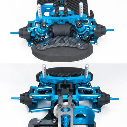 MOHERO Aluminium Alloy &Carbon Fiber Shaft Drive 1/10 RC Touring Car Chassis Frame Body Kit with 4 Wheels for TT01 TT01E