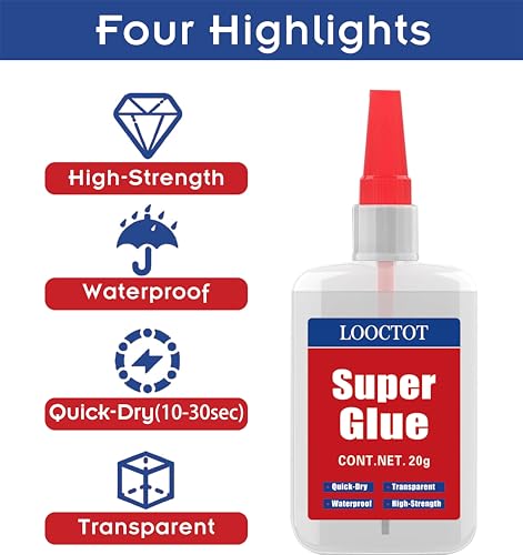 (2-in-1) Super Glue with Brush Applicator & Nozzle, 3D Printer Thick Glue for All Plastics and Fast Setting for Projects and Repairs,3000 CPS Clear Cyanoacrylate Glue, Mess Free Superglue Brush - style: Super-Glue