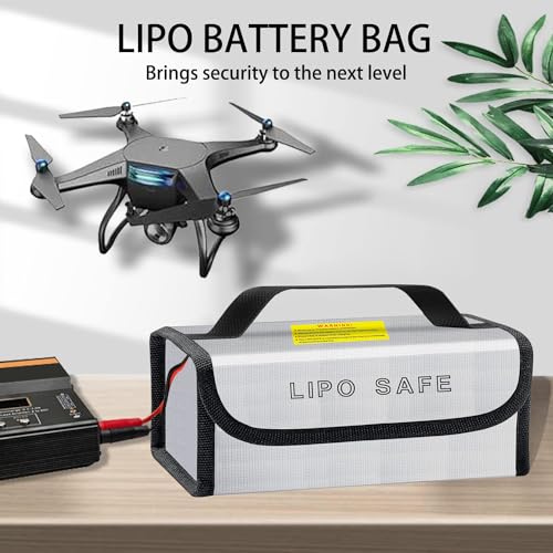 2PCS 230 * 80 * 100mm Lipo Safe Bag for Lipo Battery Pack Storage Charging Transport, Home Office Travel Fireproof Safe Storage Pouch - size: 230*80*100mm