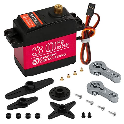 30KG Digital servo high Torque Full Metal Gear Waterproof, Suitable for RC Model Remote Control car with a Control Angle of 180° - style: 1Pcs 30kg