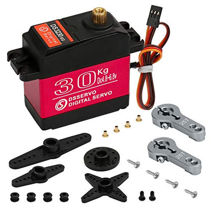30KG Digital servo high Torque Full Metal Gear Waterproof, Suitable for RC Model Remote Control car with a Control Angle of 180° - style: 1Pcs 30kg