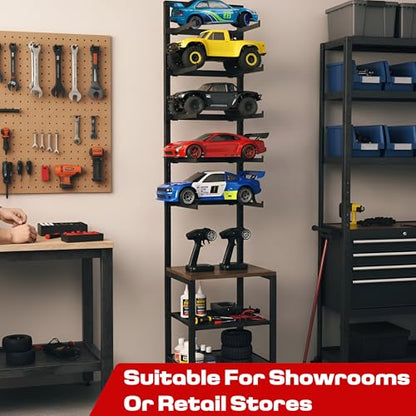 RC Car Stand, Adjustable RC Car Storage Rack, Heavy Duty Shelf for Remote Control Cars & Aceesories, Multi-Layer Workstation Rack
