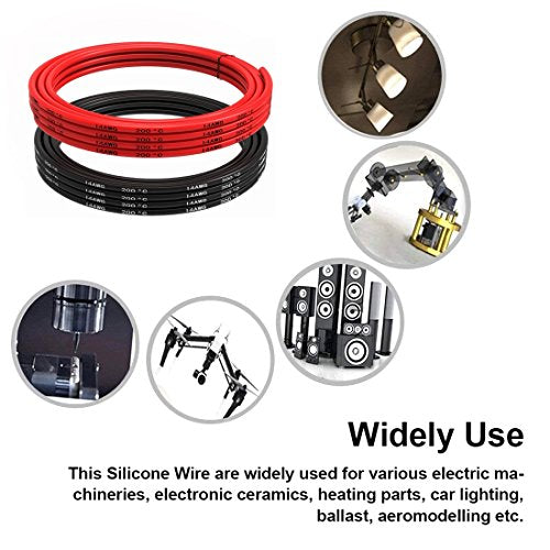 TUOFENG 14 AWG Electrical Wire - Flexible Tinned Copper, Red/Black 30ft - size: 14 AWG 2 colors wire 15ft