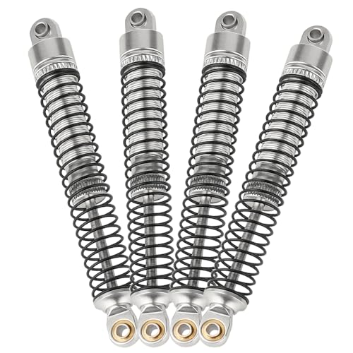 78mm Aluminum Long Threaded Shocks Absorbers Oil Damper for 1/18 RC Crawler TRX4M TRX-4M KUpgrade Parts (Silver) - color: 78mm-silver