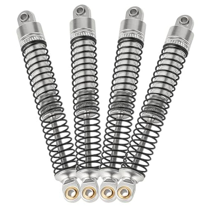 78mm Aluminum Long Threaded Shocks Absorbers Oil Damper for 1/18 RC Crawler TRX4M TRX-4M KUpgrade Parts (Silver) - color: 78mm-silver