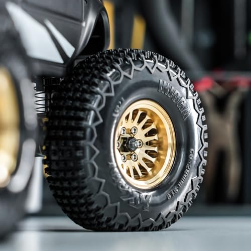 INJORA 1.0 Plus Brass Beadlock Wheel Rim for 1/24 1/18 RC Crawler TRX4M Ascent18 SCX24 FCX24 Upgrade(Brass) - color: Brass
