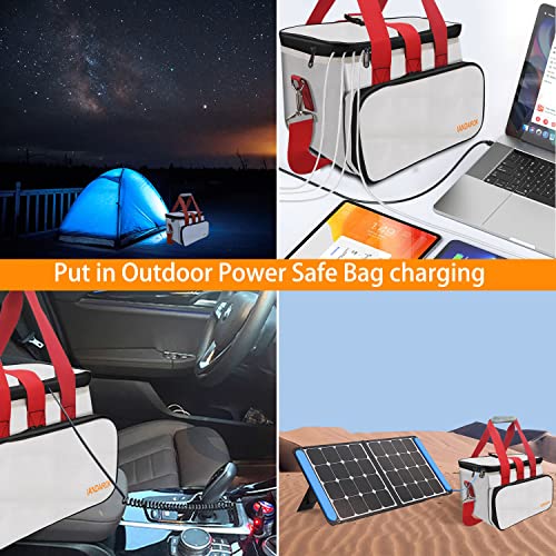 11.8"x7.9"x7.9" Portable Power Fireproof Safe Bag for mobile Power 100W-600W Outdoor Power Storage Transport and Charging, Home Office Travel Fireproof Safe Storage Pouch with handle Shoulder Strap - size: 300*200*200mm