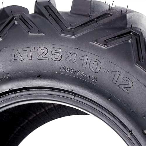 ATV Tires 25x8-12 Set of 2 ATV Tires All Terrain Tires, 25x8-12 6PR Sand Mud Off-Road Tires, Tubeless - size: 25x8-12