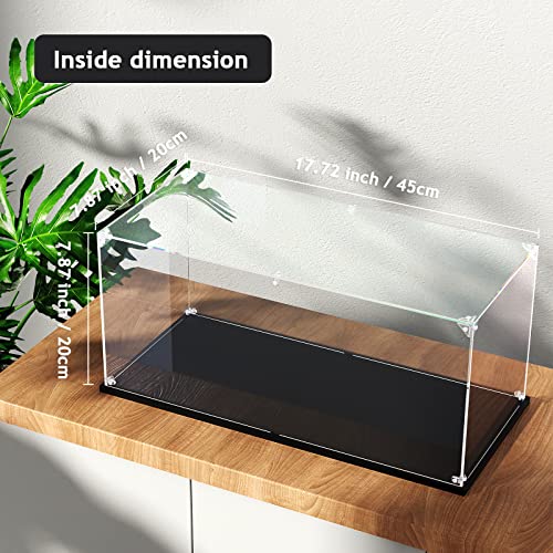 Clear Acrylic Display Case, Self-Assemble Showcase for Collectibles, Action Figures, Dolls- Alternative Glass Box for Commemorative Gifts (17.7x8x8 inch, 45x20x20 cm) - size: 17.7x8x8 inch, 45x20x20 cm