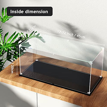 Clear Acrylic Display Case, Self-Assemble Showcase for Collectibles, Action Figures, Dolls- Alternative Glass Box for Commemorative Gifts (17.7x8x8 inch, 45x20x20 cm) - size: 17.7x8x8 inch, 45x20x20 cm
