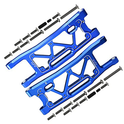GPM 1Pcs Set Upgrades Aluminum 6061 Rear Suspension Arms for 1/8 4Wd Sledge Monster Truck (95076-4) Rc Cars (Blue) - color: Blue