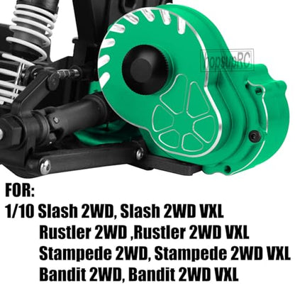 Metal Magnum 272R Assembled Transmission Upgrades Part for 1/10 Slash/Rustler/Stampede/Bandit 2WD VXL. Gearbox Transmission Bundle with Tooth Spur Gear Hops Up. #9495(Green) - color: Green(for 1/10)