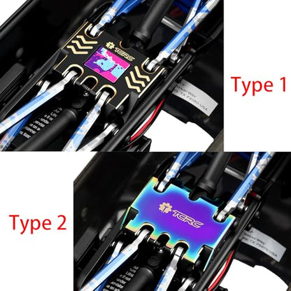 Brass High Precision CNC Machined Skid Plate with Colorful Stainless Steel Chassis Armor for 1/18 TRX4M Defender Bronco F-150 High Trail Crawler Truck Upgrade,Black Coating
