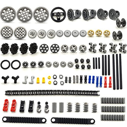 116 pcs Technical Gears Axle Pin Connectors - Wheels Connectors Rack Gear Car Building Brick Accessories Pieces Sets Compatible with Mindstorms Building Bricks Block Technical Toys (116 TECH PARTS) - style: 116 TECHNIC PARTS