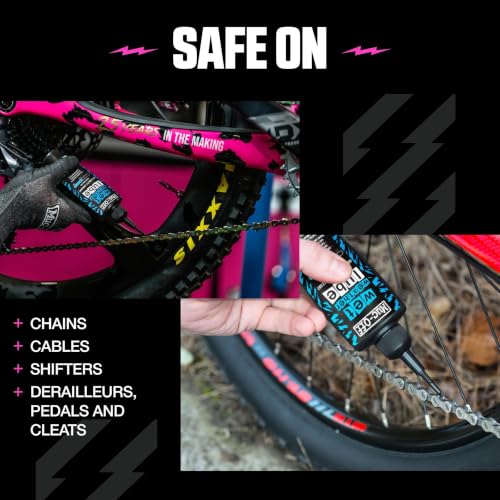 Muc-Off Chain Wet Lube 50ml | Biodegradable Bicycle Chain Lubricant Wet | Reduces Friction & Extends Chain Life | Wax-Based Formula Repels Water | Suitable for MTB & Road Bikes - size: 50ml