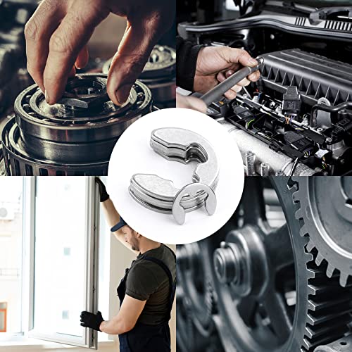 NINDEJIN E-Clip Retaining Rings Assortment Set, 304 Stainless Steel External Snap Ring Clip Kit, 1.2-15mm(13Sizes)E Circlip Retainer Rings for Projects–Car Engines, Locking Mechanisms and Other Shafts | 304 Stainless Steel, External Snap Ring Clip Kit, fo