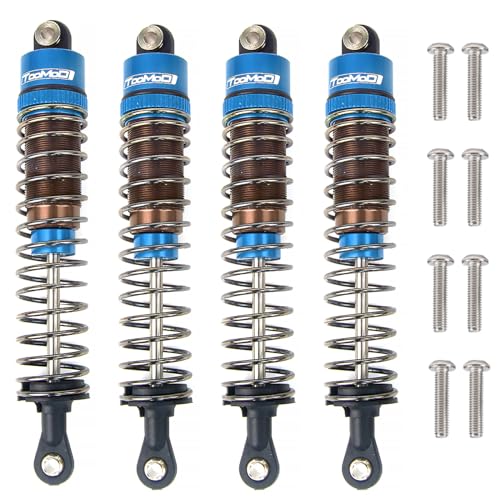 Oil Shock Absorbers Upgrade Compatible with 1/10 RC Cars | Fits Axial / D90 / Scx10 / Tamiya / Trx4 - Oil Damper Upgrade - Blue - color: Blue