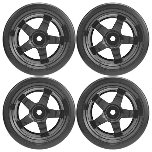 RC Wheel Rim Tire, Wear‑Resistant 63mm RC Hard Plastic Tyres for RC 1/10 On-Road Racing Car and Drift Car for WPL D12 1/10 RC Car