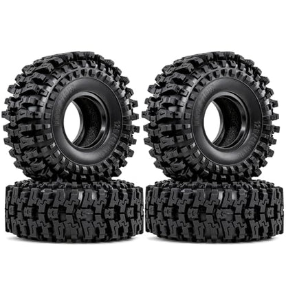 1.9 Inch RC Crawler Tires, Soft Rubber Mud Tyres with Foam Insert, 4PCS for 1/10 Rock Crawler TRX4 SCX10 D90 D110 Gen8