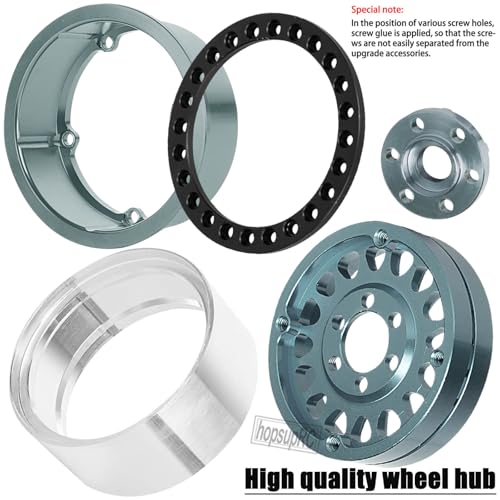 1.9 Dually Beadlock RC Wheel RC Tires for 1/10 SCX10 90046 AXI03007 TRX4 TRX6 VS4-10 Gen7 Gen8 MST CFX D90,Aluminum 1.9" Wheel Hub Rim RC Truck Tires 4pcs w/Adjustable Offset,4PCS Titanium - color: Titanium/Rc Wheel