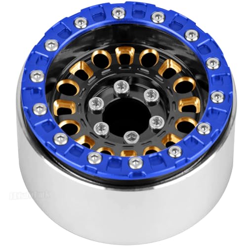 1.9 Brass Beadlock Wheel Rim for 1/10 SCX10 SCX10 II 90046 SCX10 III AXI03007 SCX10 Pro TRX4 TRX6 Gen7/8 D90 VS4-10 MST CFX RC Crawler Car,Brass Beadlock & Aluminum Deep Dish Rim,BlackGold - color: Blackgold - (4pcs Rim)