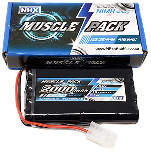 NHX Muscle Pack 9.6V 2000mAh 8-Cell Nimh Flat Battery w/Tamiya Connector