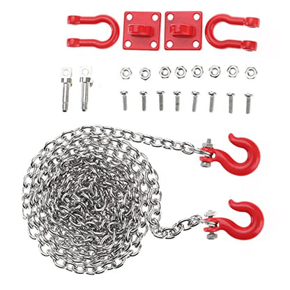 RC Car U Shaped Pull Buckle Tow Hook, Safety Chain Trailer Assemble Parts for 1/10 Scale Climbing Crawler Car