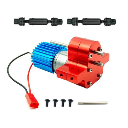 Metal 370 Motor Gearbox Gear Box with Drive Shaft for WPL C14 C24 B24 B36 MN D90 D99 MN99S RC Car Upgrades Parts Accessories(Red) - color: Red
