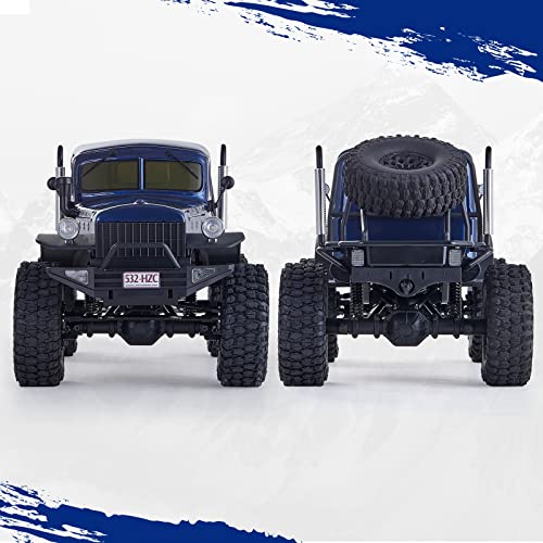 Fms Rochobby 1/10 Atlas Ready Set RC Crawler RC Truck 4X4 with Lighting, 2.4GHz Radio,Ball Bearing, Metal-Gear Full,4 Link Suspension,Rapid Separation Car Body for Adult(Blue) - color: Blue