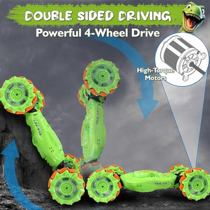 Gesture Sensing RC Stunt Car - Birthday for Boys, 6 7 8-12 13 14+ Year Old, 360 Rotating 4WD Twist Toys, Hand Controlled & Remote Control, with Light & Music