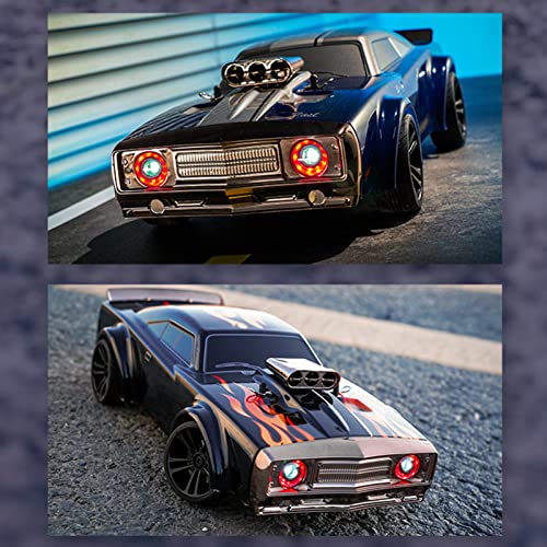 GoolRC RC Drift Car, 1:16 Scale Remote Control Car, 4WD 35KM/H High Speed Racing Car, 2.4GHz RC Drifting Car for Adults with Cool LED Lights, Extra Drift Tires and 2 Batteries (Red) - color: Red, size: 2 Batteries