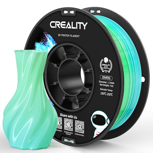 Official CREALITY PETG 3D Printer Filament 1.75mm 1KG BlueGreenGradient | High Precision Strong Toughness, Odorless Better Flow Moistureproof 3D Printing Ender Filament - color: Petg-1kg Blue Green Gradient, size: 1.75 mm