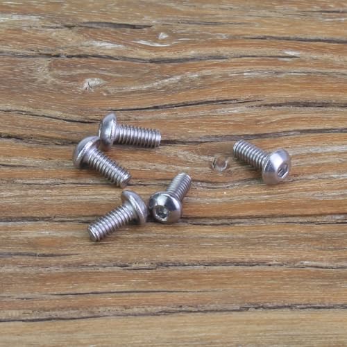 105 Pieces M2.5 x 6mm Button Head Socket Cap Screws, Thread Pitch 0.45mm, Sutemribor M2.5 Screws, 304 Stainless Steel, Fully Threaded, Silver - size: M2.5 x 6mm, style: Button Head