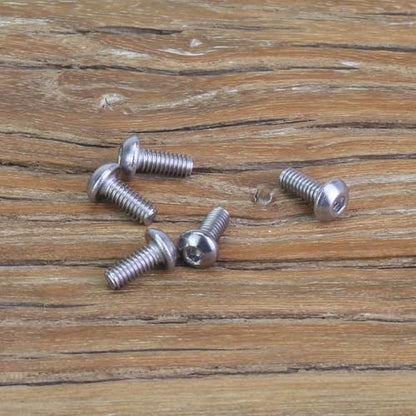 105 Pieces M2.5 x 6mm Button Head Socket Cap Screws, Thread Pitch 0.45mm, Sutemribor M2.5 Screws, 304 Stainless Steel, Fully Threaded, Silver - size: M2.5 x 6mm, style: Button Head
