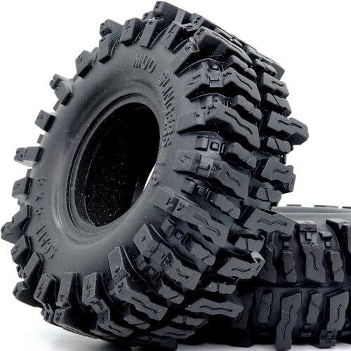4pcs RC 1.9 Mud Slingers Tires Height 4.72'' / 120mm Soft Sticky 1.9 Tires Tyres For 1/10 RC Crawler Traxxas TRX4 / Axial SCX10 90047 SCX10 III AXI03007 / Redcat Gen8 Upgrade