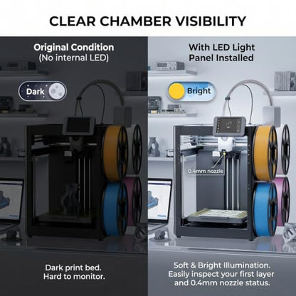 Upgrade LED-Light Kit for Flashforge Adventurer-5X5M 3D-Printing: 2pcs Magnetci 24V 42 LED Light Bar with Soft Diffuser Plug and Play Installation 3D Printer Parts