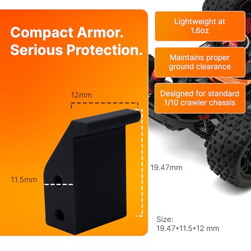 SplashNColor Center Skid Plate Compatible with 1/10 Scale Crawler – Smooth Belly Protection Upgrade | Chassis Underside Guard | Obstacle-Sliding Trail Armor