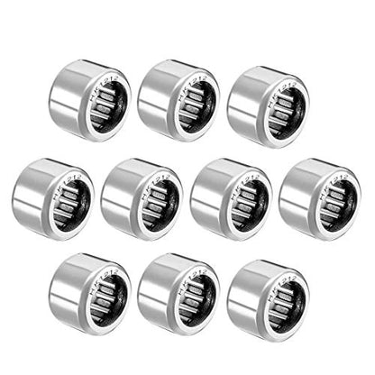 uxcell HK1212 Drawn Cup Needle Roller Bearings, Open End, 12mm Bore Dia, 18mm OD, 12mm Width (Pack of 10) - size: 12x18x12mm
