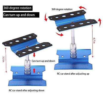 RC Car Repair Work Stand 532 PCS RC Repair Tool Screws Set Kit 360 Degree Rotation RC Repair Station Screwdrivers Screws Pallet Kit for 1/8 1/10 1/12 1/16 1/18 RC Crawler Truck Buggy Tool Set - color: Blue